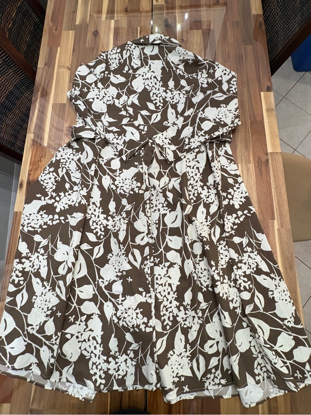 NWOT Pari Passu Plus Sz 5B (US 20) Poplin Floral Print Shirtdress Waist Tie - Picture 10 of 10